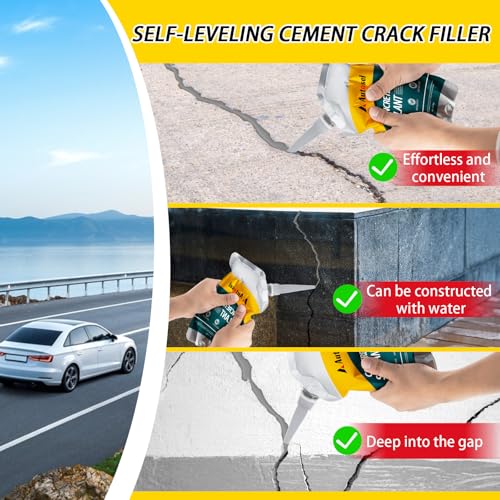Concrete Crack Filler, Cement Crack Filler, Self-Leveling Concrete Crack Repair Filler, High-Elasticity Waterproof Caulking Glue for Driveways, Walkways, Patios, and Driveway Crack Repair– 10 PCS - style: 11.1LB