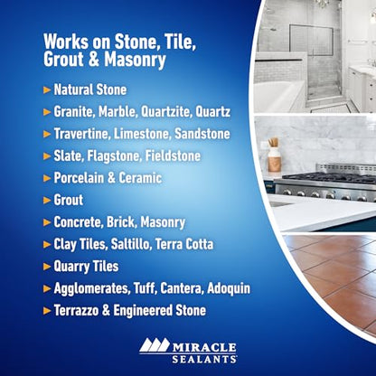 Miracle Sealants 511 Impregnator Advanced Penetrating Sealer for Countertops, Stone, Tile & Grout, Quart - size: Quart