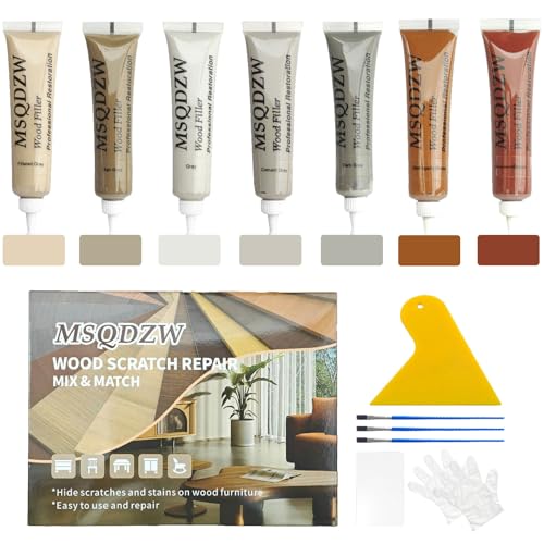 Wood Filler Kit - Repair Touch Up Paint Filler for Furniture, Tables, Cabinets, and Floors – Covers Scratches, Cracks, Stains, and Discoloration – Restore Wood Veneer, Oak, Walnut, Gray, Brown and More - color: Gray Brown
