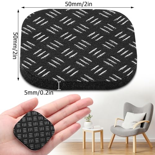 12PCS Non-Slip Furniture Pads for Hardwood Floors, 2'' X 2'' Cuttable Silicone Floor Pads for Furniture to Keep Furnitures from Sliding, No Adhesive Residue, Protecting Floors from Scratching