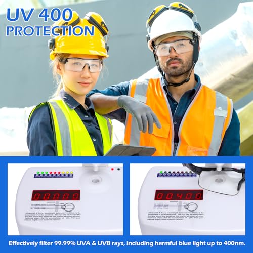 OXG 6 Pack Safety Glasses, Scratch Resistant Wraparound Lenses ANSI Z87.1 Protective Eyewear for Unisex - color: Clear
