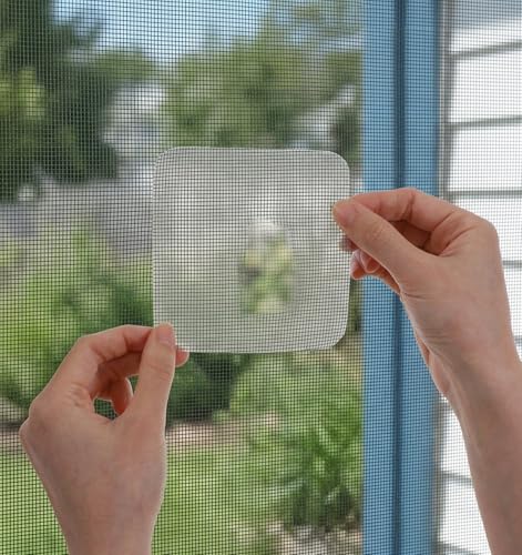 20 Pcs Screen Patches Self Adhesive, Window Mesh Screen Repair Patches Peels & Sticks, Polyurethane Mesh Repair Patch for Window & Door Tears, (Gray, 4"X4")