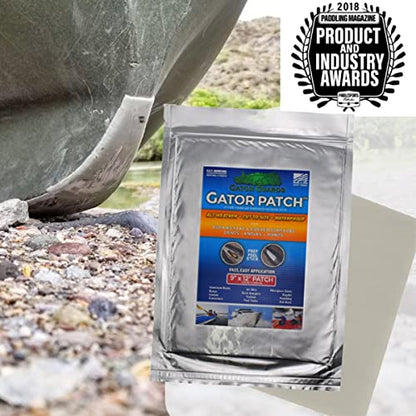 Gator Patch Fiberglass Reinforced Repair Patch - Repairs Holes, Dents & Cracks on Multiple Surfaces - DIY Prep, Peel & Stick - 3 Sizes - USA Made - size: One Size