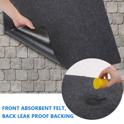 Oil Spill Mat，Garage Floor Mat，36" x 72" Premium Absorbent Oil Pad – Protect Garage Shop Floor Surface，Absorb Materials，Anti-Slip and Waterproof Backing，Car Repair Mat，Washable - size: 36" x 72"