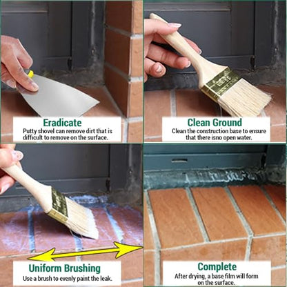 5Kg/202Fl.oz Transparent Waterproof Coating Invisible Waterproof Agent Set with Indoor&Outdoor Insulating Sealant with Wooden Brush Putty Knife Cut Resistant Work Gloves Paint Roller(6L/1.58Gal) - style: B