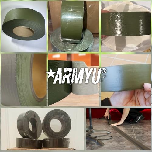 ARMYU Olive Drab Military Duct Tape AKA 100 Mile an Hour Tape, 9 mil Thick, 2" x 60 Yards US Made