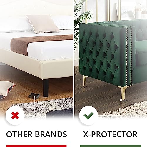 Furniture Cups X-PROTECTOR – 1.7" Caster Cups 4 PCS – Lined Furniture Coasters – Ideal Bed Stoppers – Non Skid Furniture Pads with a Perfect Design – Rubber Furniture Pads - Protect Any Flooring! - size: 4 PCS, 1.7" x 1.7"