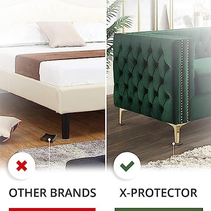 Furniture Cups X-PROTECTOR – 1.7" Caster Cups 4 PCS – Lined Furniture Coasters – Ideal Bed Stoppers – Non Skid Furniture Pads with a Perfect Design – Rubber Furniture Pads - Protect Any Flooring! - size: 4 PCS, 1.7" x 1.7"