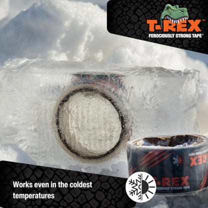 T-REX Ferociously Strong Repair Tape, Sticks to Wet Surfaces, All Weather and UV Resistant, 1.88" x 9 Yards, Clear, 1-Roll (241535)