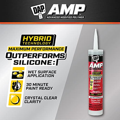 DAP AMP Kitchen and Bath Sealant, Clear, 9 Oz (7079800763)
