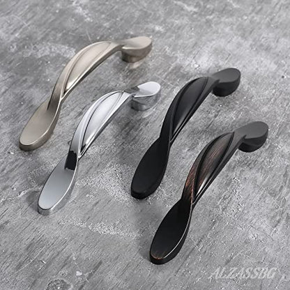 Alzassbg 10 Pack Matt Black Cabinet Pulls, 3 Inch(76mm) Hole Centers Arch Twisted Cabinet Handles Kichen Hardware for Cabinets and Drawer AL3027MB - color: Twisted Handles - Matte Black, size: 3" Hole Center