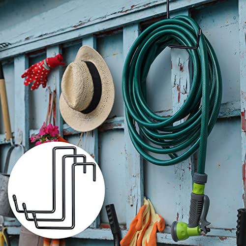 DINGEE Vinyl Coated Heavy Duty Large Hooks for Hanging,Rafter Hanger Hook,Garage Bike Hooks,Ladder Hooks Storage Organizer,Large Object,Tools,Hose,Ropes and Pool Equipment Hooks Black 4 Pack - size: Large/4 Pack