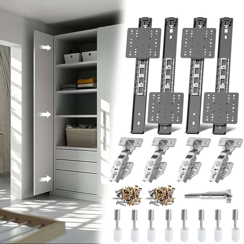 Pocket Door Slides, Cabinet Pocket Door Slide,Pocket Door Hinge,Pivot Door Slide Hardware Inset,Cabinet Pocket Door Hardware Kit Fit for Inset Door,Cabinet Door (12 inches, Pieces, 4) - size: 12 Inch