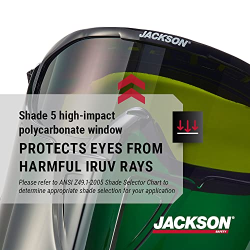 Jackson Safety GPL Series Safety Goggles with Detachable Flip-Up Face Shield - Anti-Fog Goggles for Men and Women, Fits Over Glasses - ANSI Z87.1 - Shade 5 IR Lens - style: Shade 5 Infrared Lens