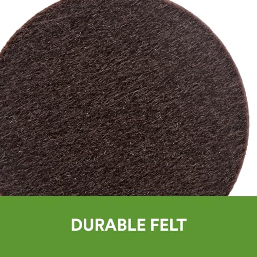 Scotch Felt Furniture Pads 4 PCS Furniture Pads for Hardwood Floors, Round, Brown 3" Diameter - color: Brown