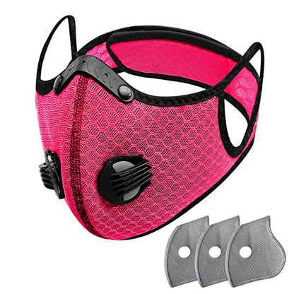 FULIER Dust Face Mask Anti-Fog Outdoor Cool Sports Mask Reusable Face Protection - color: Rose