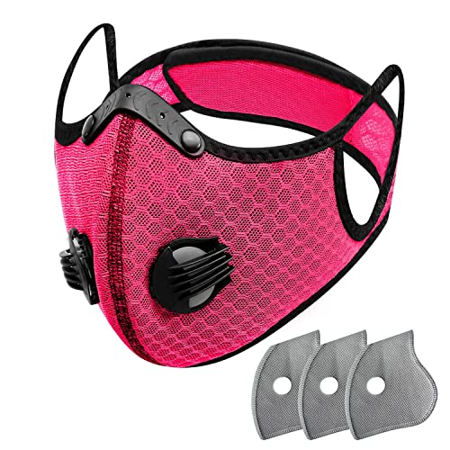 FULIER Dust Face Mask Anti-Fog Outdoor Cool Sports Mask Reusable Face Protection - color: Rose