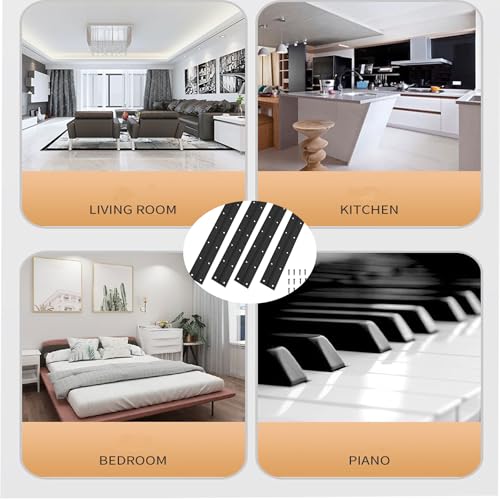 10 Inch Heavy Duty Continuous Piano Hinges, Black Stainless Steel 0.05" Thick 1.2" Open Width Folding Furniture Hinges with Screws for Cabinet Door Box DIY Projects (2 Pack) - size: 10IN-1.2IN-2PACK