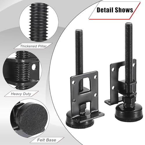 8 PCS Adjustable Feet Levelers, Heavy Duty Leveling Feet 4.7",Adjustable Table Legs Leveler for Furniture Metal Load Levelers for Table, Cabinets, Workbench, Wardrobe Furniture Foot Black - size: 8 Pack