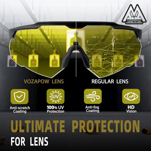 Shooting Glasses Anti Fog with High Definition Lenses, ANSI Z87+ Certified Tactical Safety Glasses for Men Women - color: A3-yellow