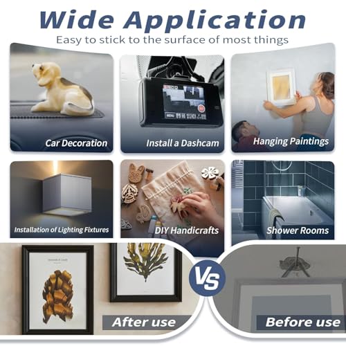 Double Sided Adhesive Pads,Heavy Duty Mounting Tape,Super-Sticky White Strong Pads,Rectangle Shape 36 Pcs 2 Sided Sticky Waterproof Tape,Removable Double-Sided Foam for Hanging Walls - color: Pack of 36 Rectangles