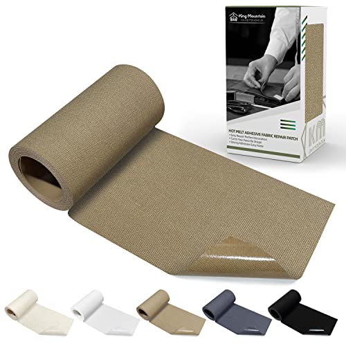 KING MOUNTAIN Canvas Iron on Patch,3"×60",Waterproof 100% Cotton Fabric Repair Patch,Used for Various Sofa,Tent,Clothes,Seats,Suitcases (Light Brown) - color: Light Brown, size: Canvas-3"x60"