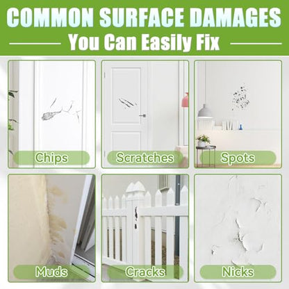 White Touch Up Paint Pen, White Paint for Wall, Door, Cabinets, Furniture, Enamel (Semi-Gloss, 30ML)