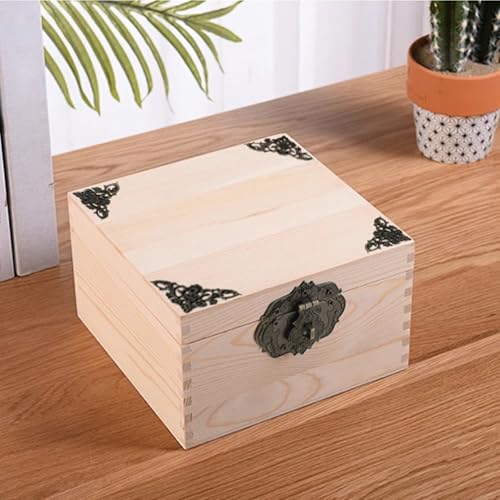 ZIUZI 1 Set Antique Decorative Jewelry Box Latch Hinges and Corner Protectors, Butterfly-Shape Retro Hardware Kit for DIY Jewelry Box Wooden Case Decoration and Repair (Bronze)
