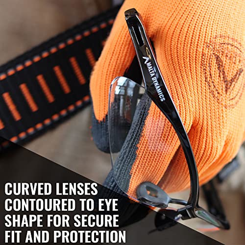Malta Dynamics APEX Safety Glasses – Anti Scratch and Anti Fog Protection, Construction Safety Glasses for Men and Women, ISEA & ANSI Z87 Compliant (Clear, 12 Pairs) - color: Clear - 12 Pair
