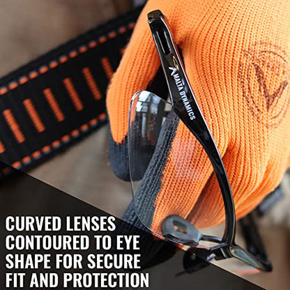 Malta Dynamics APEX Safety Glasses – Anti Scratch and Anti Fog Protection, Construction Safety Glasses for Men and Women, ISEA & ANSI Z87 Compliant (Clear, 12 Pairs) - color: Clear - 12 Pair