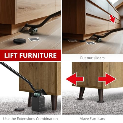 X-Protector Furniture Lifter Tool - Premium Furniture Jack Lifting Tool to Lift Furniture Easily - Appliance Lifter with 4.3" Adjustable Height - Ideal Jack to Lift Furniture Easily with No Effort