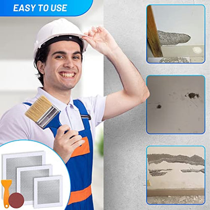Ranekie 14 Pack Drywall Repairs Patch, 4/6/8 Inch Drywall Repair Kit with Extended Self-Adhesive Mesh,Large Hole Patch Repair for Drywall,Heavy Duty Dry Wall Hole Repair Patch - color: 14 Pack Drywall Patch Kit
