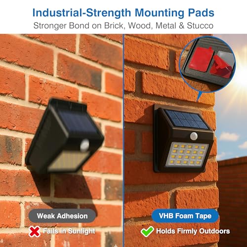 Heavy Duty Double-Sided Adhesive Pads – 48 Pre-Cut Foam Mounting Squares with Adhesion Promoter, Heat & Weather-Resistant Tape for Outdoor Lights, Solar Fixtures, Trim, Home & Automotive Use