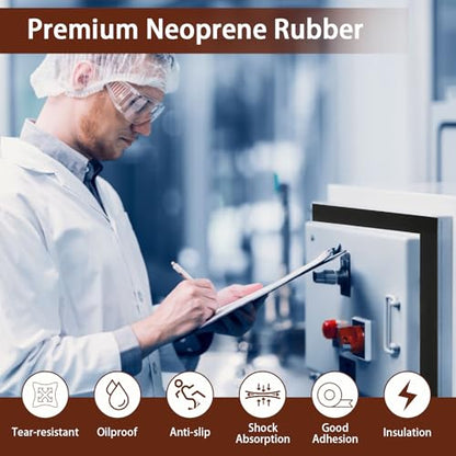 Neoprene Rubber Strips, 1" Wide X 1/8" Thick X 115" Long Adhesive Solid Rubber Strip Sheet, Rolls & Strips Gasket Strip with Adhesive Backing for Crafts, DIY, Warehouse Floor, Liner, Seal - size: 1" Wide X 1/8" Thick X 115" Long