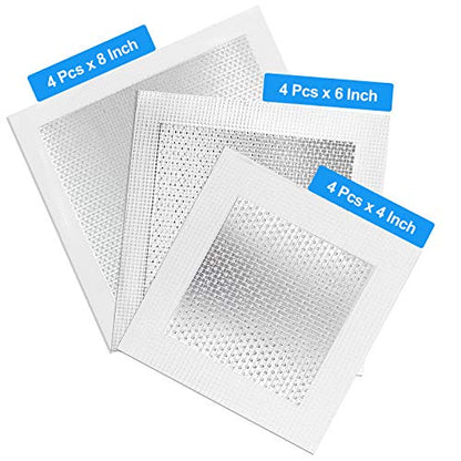 12pcs Drywall Repair Patch, 4/6/8 Inch Drywall Patch Mesh Wall Patch, Screen Patch Repair Self Adhesive Aluminum Wall Repair Patch Kit - size: 4", 6", 8", 12 PCS
