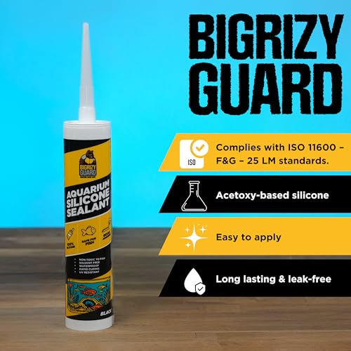 Aquarium Silicone Sealant Black 10.14 Fl oz Cartridge - Aquarium Safe Silicone for Fish & Plants | 100% Waterproof, Premium, Non-Toxic, Solvent Free, Strong Bond, Fast Curing (1 Pack) - color: Black, size: 1 Pack