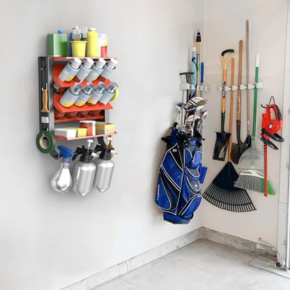 Ultrawall Spray Can Holder Rack, Heavy Duty Steel Wall Mounted Spray Bottle Holder, Garage Tool Utility Storage Rack, Holds 100 lbs - style: Integrated