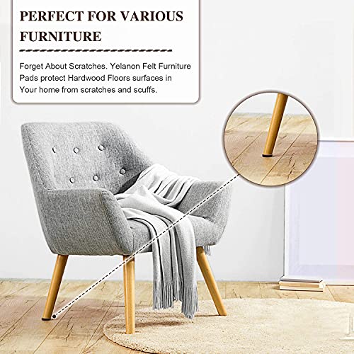 Yelanon Felt Furniture Pads for Hardwood Floors -80 Pcs Premium Felt Pads for Chair Legs, Floor Protectors for Furniture, Brown - size: 80pcs Brown