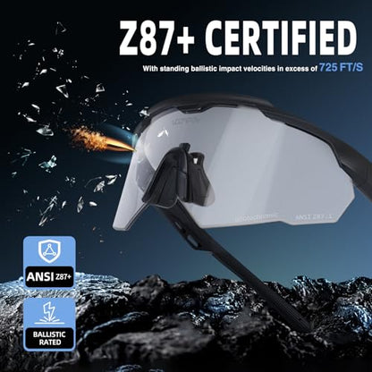 Shooting Glasses Anti Fog with High Definition Lenses, ANSI Z87+ Certified Tactical Safety Glasses for Men Women - color: A1-clear