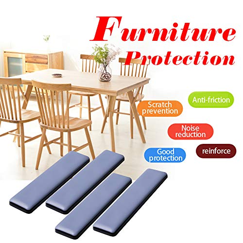 Furniture Sliders for Carpet & Hardwood Floors, Self-Stick Teflon Glides, Rectangle 25 * 100mm, 4 Pack - size: rectangle25*100mm