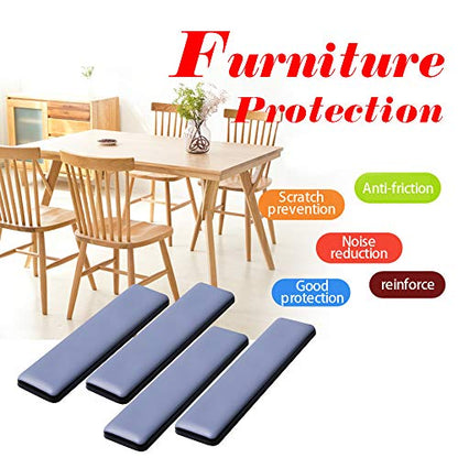 Furniture Sliders for Carpet & Hardwood Floors, Self-Stick Teflon Glides, Rectangle 25 * 100mm, 4 Pack - size: rectangle25*100mm