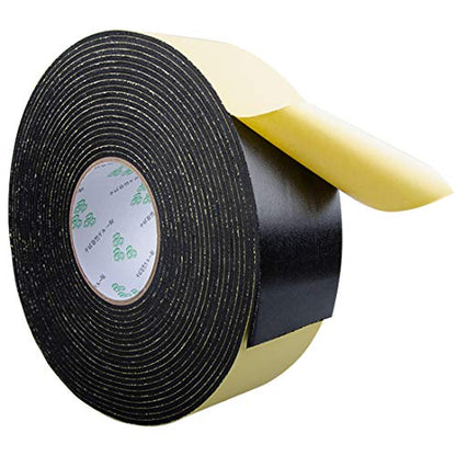 High Density Foam Insulation Tape Adhesive, Seal, Doors, Weatherstrip, Waterproof, Plumbing, HVAC, Windows, Pipes, Cooling, Air Conditioning, Weather Stripping, Craft Tape (33Ft x 1/8" x 2.8") - color: Black, size: 33Ft x 1/8" x 2.8"