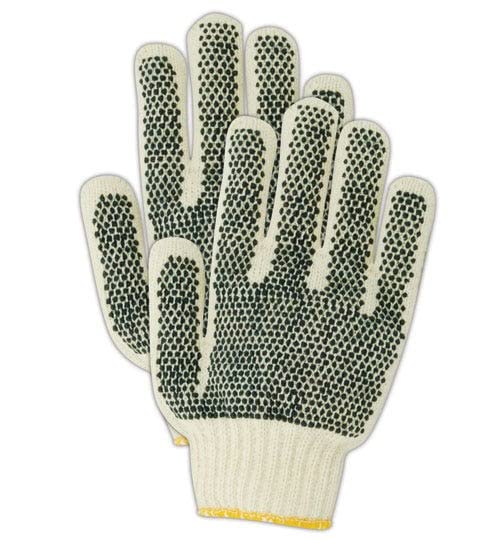 MAGID N93PR MultiMaster /N93CPR Nitrile Dot Reversible String Knit Glove, Ladies (Fits Medium), Natural , Men's (Fits Large) (Pack of 12) - size: 9/L