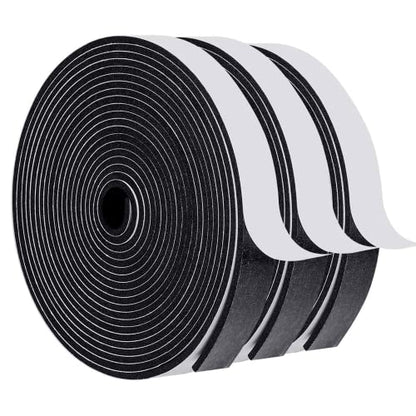 MAGZO Weather Stripping Door Seal, 3/4 Inch Wide X 1/8 Inch Thick Adhesive Foam Tape Soundproof Weatherstripping for Windows, 3 Rolls Total 50FT Black - size: 3/4in * 1/8in * 50FT