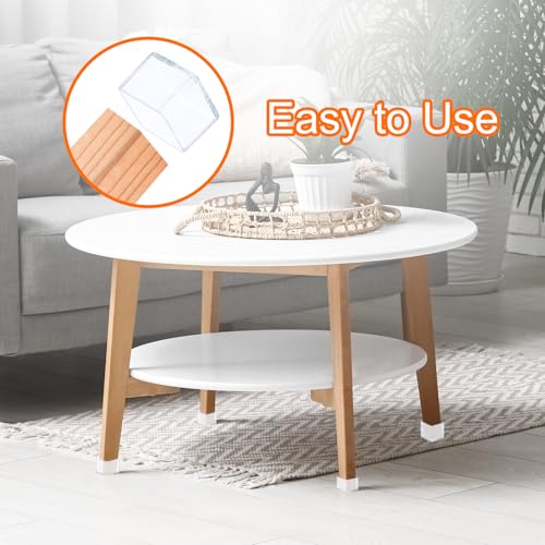 uxcell 12 Pcs Silicone Chair Leg Floor Protectors 2.4 x 2.4 Inch Non-Slip Chair Leg Caps Covers, Square Furniture Leg Protectors for Hardwood Floors Reduce Noise and Scratches, Clear - size: 2.4 x 2.4 Inch