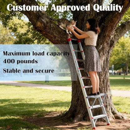 DYRABREST Ladder Work Platform Accessory Foldable Heavy Duty 330lbs Capacity Hanging Step for Multi-Purpose Articulated Ladders Silver