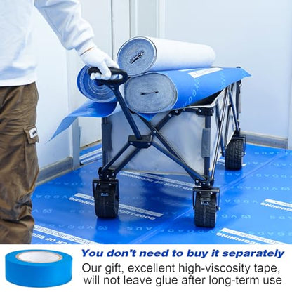39" x 100'Heavy-Duty Temporary Floor Protection Roll Construction & Renovation for Tile Protectors for Hardwood tairs Carpet Pets Paint Proof Flooring Protection Film Covering Longtime