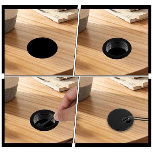 4 Pcs Flexible Desk Grommet 1-1/2 Inch Cable Grommet Cable Hole Cover Hole Covers for Cords Grommets for Desk Holes Drywall Holes Cover for Desktop Wiring Management Protection