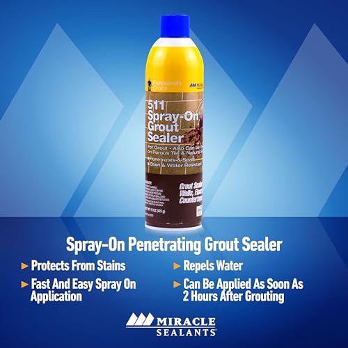 Miracle Sealants Grout Sealer Aerosol Spray, 15 oz - size: 1 Count (Pack of 1)