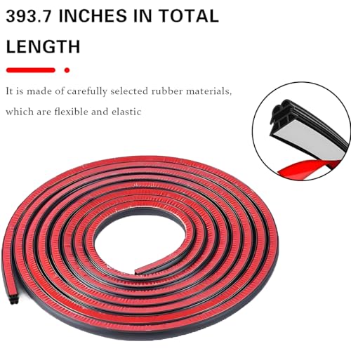 Mandark Car Door Seal Strip, Rubber 3 Layers Vehicle Weather Stripping, 32.8ft 6 Holes Soundproof Self Adhesive Automotive Sealing Strip Accessories, Universal for SUV, Truck, RV - size: 3 Layers/32.8FT